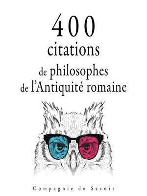 cover image of 400 citations de philosophes de l'Antiquité romaine